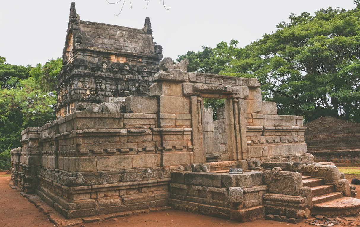 Ancient stone heritage architecture in Sri Lanka