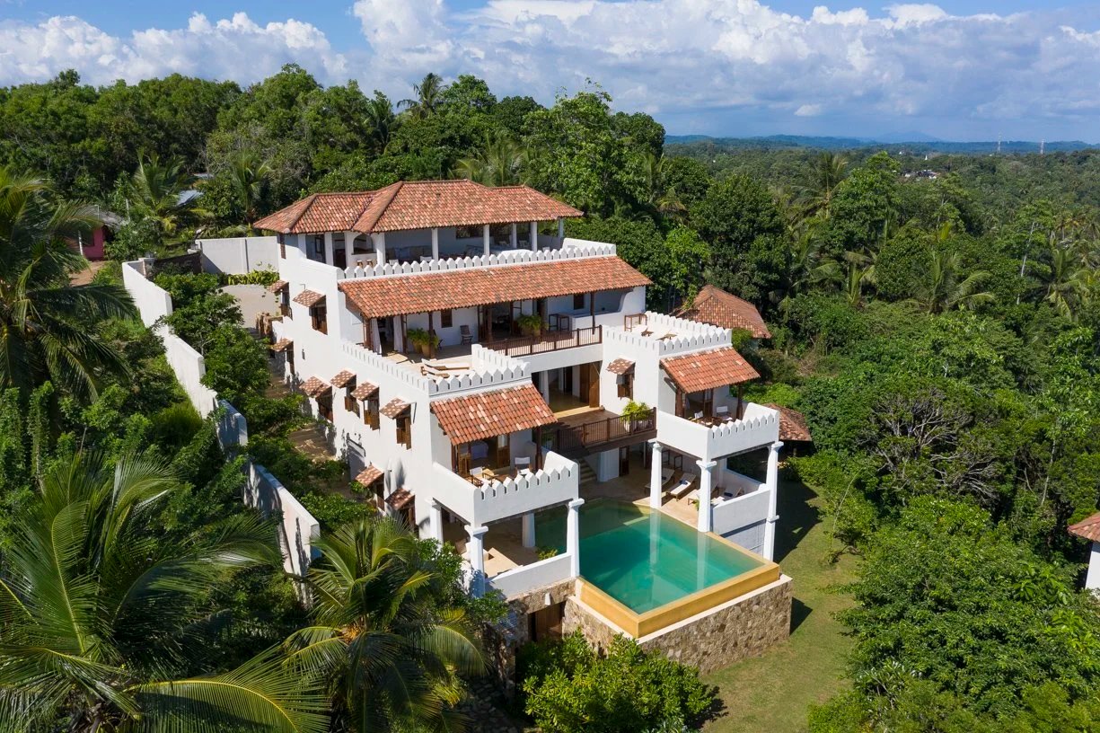 Luxury villa surrounded by tropical greenery in Sri Lanka
